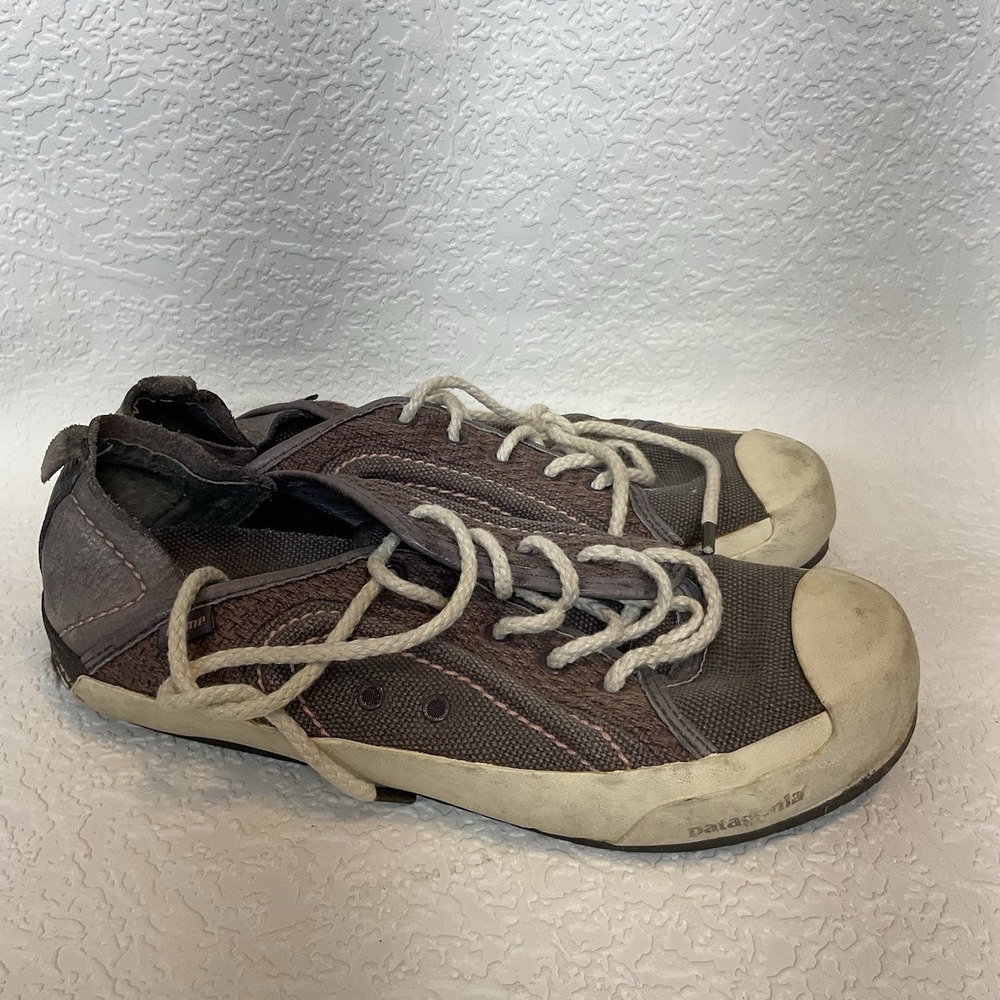 Patagonia Patrol Brown Leather/Hemp Lace-Up Sneakers Sz 7,5